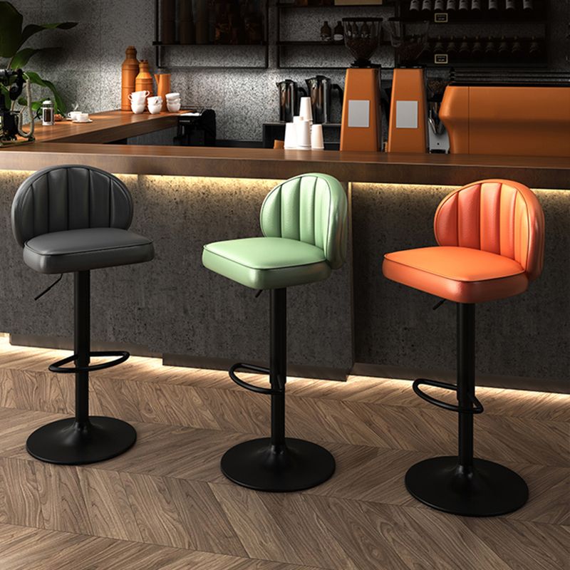 Contemporary Faux Leather Bar Stool Footrest Low Back Adjustable Height Swivel Stool Clearhalo 'Bar Furniture' 'Bar Stools' 'bar_stools' 'furn' 'furn_bar_stools' 'furniture_bar_stools' 'Kitchen & Dining Furniture' 'kitchen&dining_furn' 'kitchen' 'kitchen_furn' Furniture' 1200x1200_b322c72b-8dc1-4f81-beb9-09a89aacab88