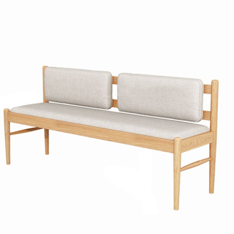 Contemporary Solid Wood Bench Cushioned Backrest Seating Bench with 4 Legs Clearhalo 'Benches' 'Chairs & Seating' 'furn' 'furn_benches' 'Furniture' 'Living Room Furniture' 1200x1200_b3244627-668d-465c-884d-6de1fa9889fe