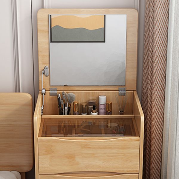Contemporary 3 Drawer & Jewelry Vanity Desk Wood Makeup Vanity Desk Clearhalo 'Bedroom Furniture' 'furn' 'furn_makeup_vanities' 'Furniture' 'Makeup Vanities' 'makeup_vanities' 1200x1200_b3263c06-b681-4d35-af22-5fa8ebd74678