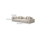 Modern White Cushions Square Arm Living Room Genuine Leather Seating