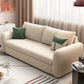 Contemporary Convertible Cotton Blend Square Arm Couch Bed in Beige