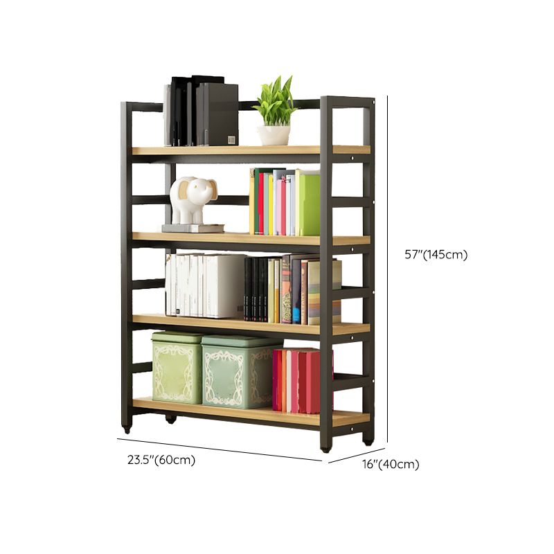Modern Black Open Back Shelf Bookkast planken opgenomen voor thuiskantoor