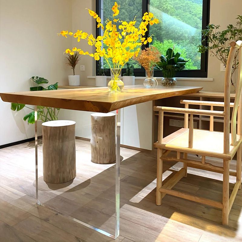 Rectangle Casual Dining Table Wood Color Fixed Table of Pine Solid Wood Clearhalo ' dining_table' 'Dining Tables & Seating' 'Dining Tables' 'furn' 'furn_dining_table' 'Furniture' 'furniture_dining_table' 'Kitchen & Dining Furniture' 'kitchen&dining_furn' 'kitchen' 'kitchen_dining_table' 1200x1200_b327a3dd-4c45-44d3-bdb3-93322cd92b10