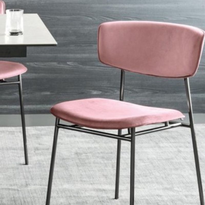 Upholstered Dining Chair Glam Style Open Back Side Chair for Indoor Clearhalo 'Dining Chairs' 'Dining Tables & Seating' 'dining_chair' 'furn' 'furn_dining_chair' 'Furniture' 'furniture_dining_chair' 'Kitchen & Dining Furniture' 1200x1200_b3290ac7-8fa4-490f-9341-7cf141440d6e
