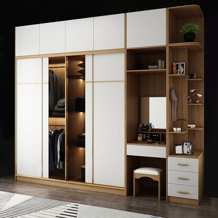 Engineered Wood Wardrobe Cabinet Contemporary Wardrobe Armoire