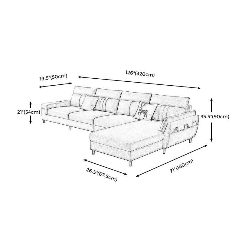 Square Arm Dark Gray Cushion Back Storage Stain-Resistant Sofa Clearhalo 'furn' 'furn_sectionals' 'Furniture' 'Living Room Furniture' 'Sectionals' 1200x1200_b3299a3a-1ec2-40a4-817d-95c7751a1aae