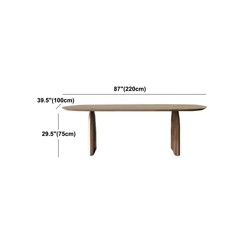 Table à manger en bois massif ovale meubles modernes avec double piédestal pour le bureau