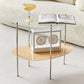 Modern Glass 2-shelf Side Table 4 Legs Sofa Side Accent Table