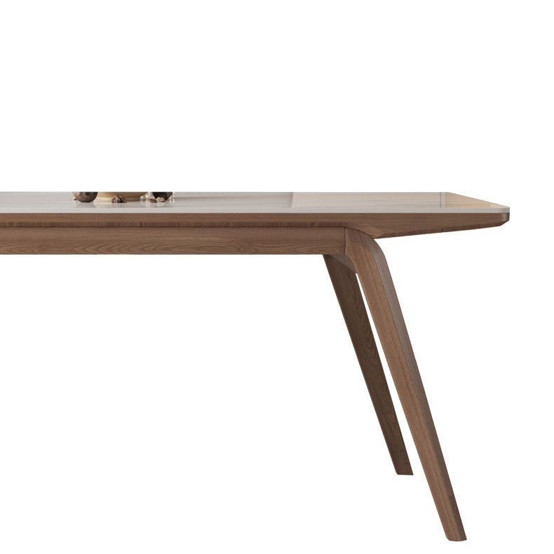 Table de salle à manger rectangulaire en pierre, mobilier de style moderne, blanc