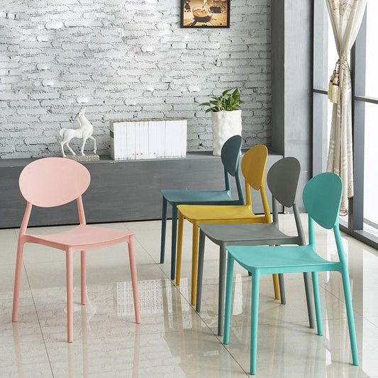 Contemporary Style Armless Chair Plastic Open Back Side Dining Chair for Restaurant