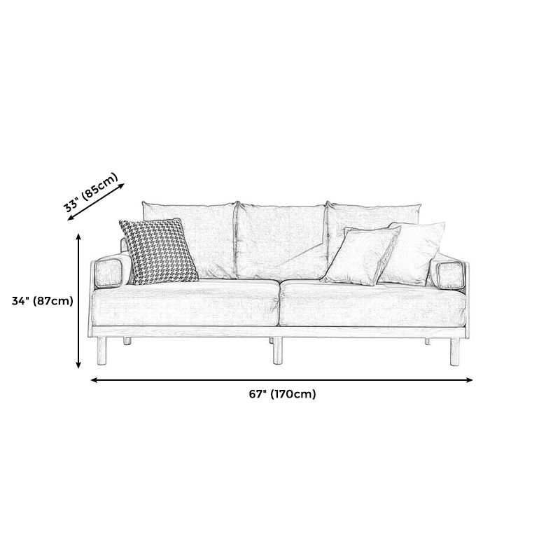 Almohadas de brazo cuadrados de 3 plazas estacionarios Sofá moderno