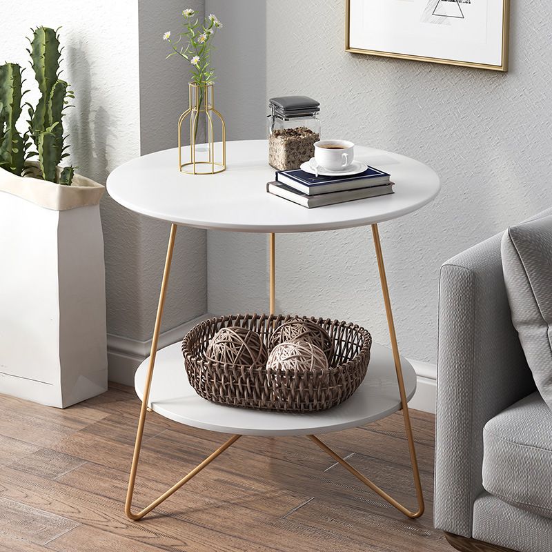 3 Legs Steel End Table Wood Round Side Table for Loving Room Clearhalo 'Coffee & Accent Tables' 'End & Side Tables' 'end_side_table' 'Furniture' 'furniture_end_side_table' 'Living Room Furniture' 1200x1200_b32fbe18-d8d7-4fab-acda-53b7fa724666