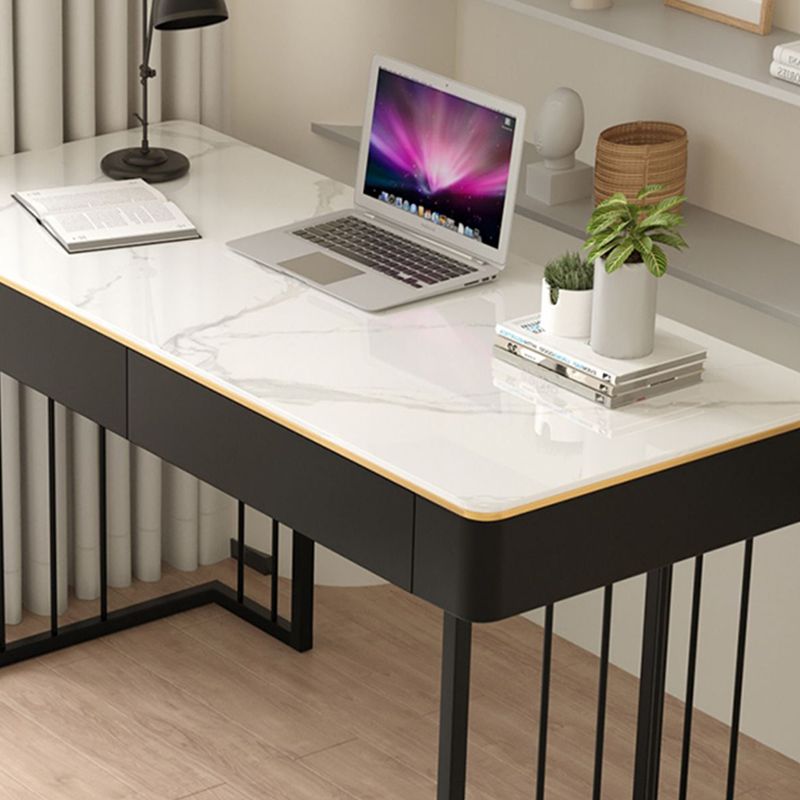 Modern 29,53 "großer Büroschreibtisch Steinkrümmungsschreiber mit 2 Schubladen