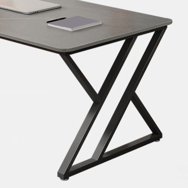 オフィス用の現代的な石造りのデスク曲線灰色のライティングデスク