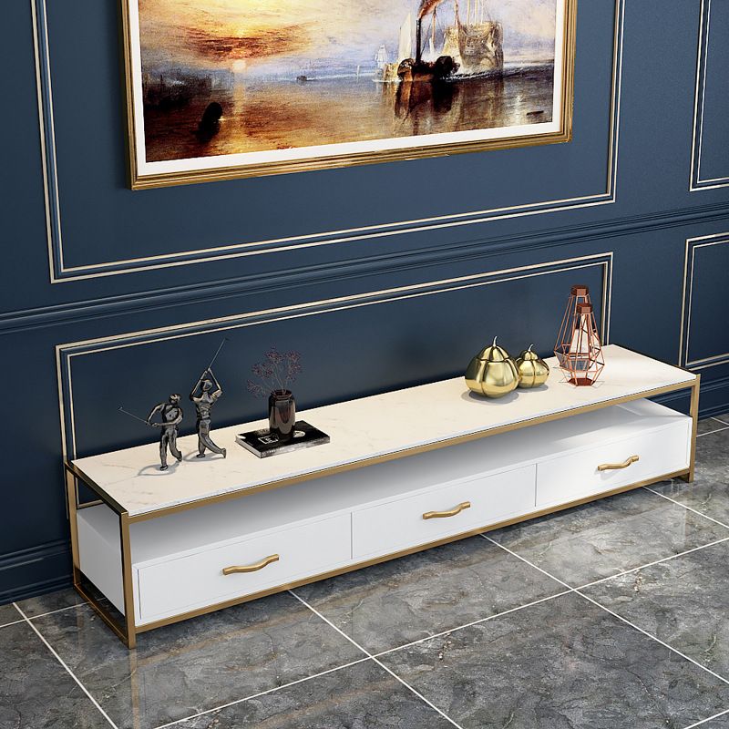 Open Storage Media Console Glam TV Stand Console with Drawers Clearhalo 'furn' 'furn_tv_stands_entertainment_centers' 'Furniture' 'Living Room Furniture' 'TV Stands & Entertainment Centers' 'TV Stands & Media Storage Furniture' 'tv_stands_entertainment_centers' 1200x1200_b3329797-c49f-459a-8fc4-2ffe7cbee5c4