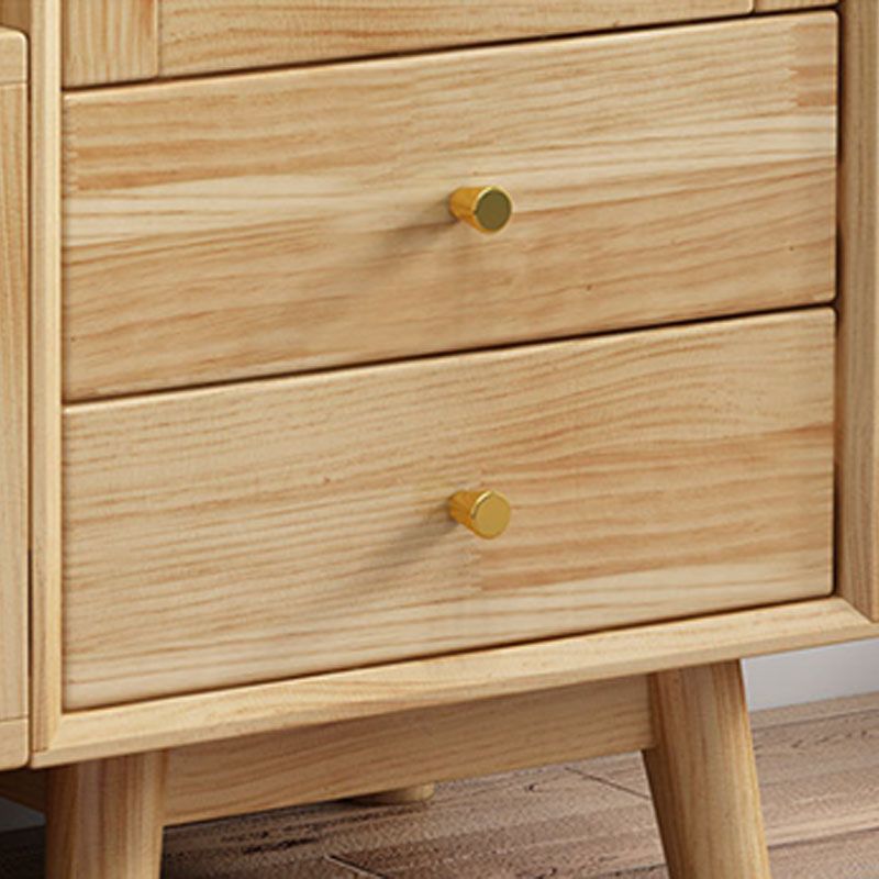 Rubberwood glazen deur accentkast 2 - lade 19,7 "W zijkast