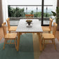 Rectangle Stone Dining Table Rubberwood Solid Wood Legs Dining Table