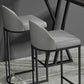 Pub Dining Set 1/5 Pcs Modern Bar Table in Black Base with Upholstered Stools
