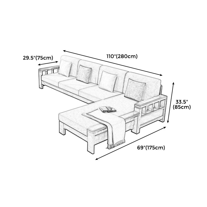 Sofá de brazo empotrado en artesano con almohadas 33.46 "para sala de estar