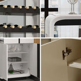 Taburete de bar y mesa 1/2/3 en blanco y negro para el comedor