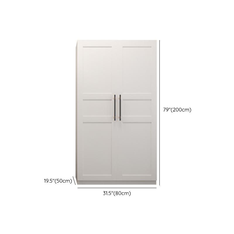 White Wood Wardrobe Cabinet With Drawers and Clothes Hanging Rod Storage Armoire Clearhalo 'Armoires & Wardrobes' 'armoires_wardrobes' 'Bedroom Furniture' 'furn' 'furn_armoires_wardrobes' 'Furniture' 1200x1200_b3357a61-70f2-4142-9d57-554999bbfa91