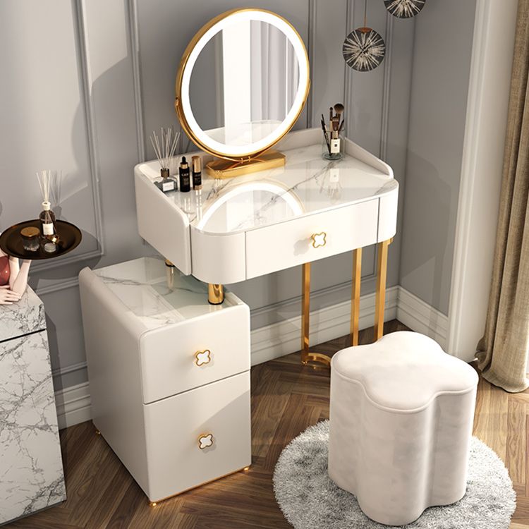 Luxious 3 Drawers Make-up Vanity Stone Makeup Vanity Desk Table