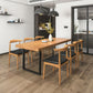 Industrial Dining Table Set 1/3/4/5/7 Pieces Solid Wood Top Table with Cow Horn Chairs Clearhalo 'Dining Room Sets' 'Dining Tables & Seating' 'dining_room_set' 'furn' 'furn_dining_room_set' 'Furniture' 'Kitchen & Dining Furniture' 1200x1200_b33688ff-389e-4e50-a840-2f1a98c6d822