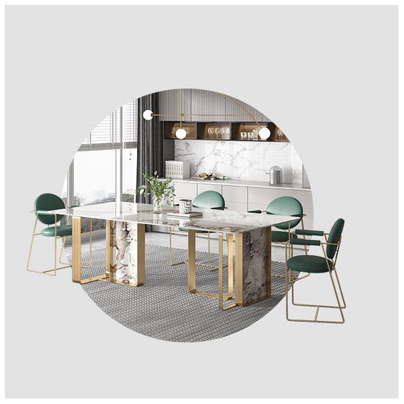 Luxury Sintered Stone Top Dining Set Rectangle 1/2/4/5/7 Pieces Dining Table with Chairs Clearhalo 'Dining Room Sets' 'Dining Tables & Seating' 'dining_room_set' 'furn' 'furn_dining_room_set' 'Furniture' 'furniture_dining_room_set' 'Kitchen & Dining Furniture' 1200x1200_b336bfdd-d092-431c-ad78-7dc64d366a4f