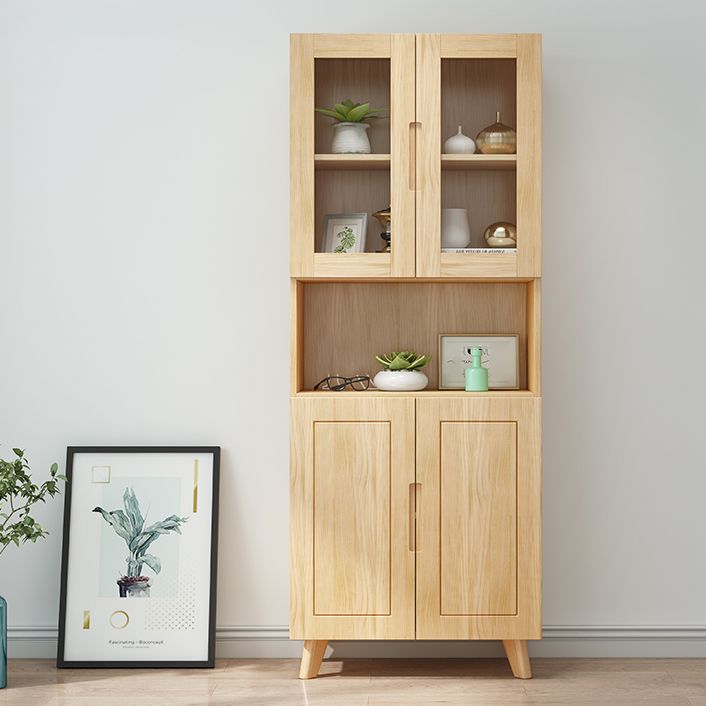 Scandinavian Solid Wood Bookcase Natural Closed Back Bookshelf with Door Clearhalo 'Bookcases' 'furn' 'furn_bookcases' 'Furniture' 'furniture_bookcases' 'Office Furniture' 1200x1200_b3372b11-632f-48d5-b448-b4a8e69f1389