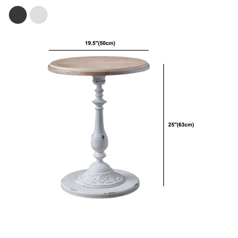French Country Round Wooden Top Side Table Antique Brown Pedestal End Snake Table Clearhalo 'Coffee & Accent Tables' 'End & Side Tables' 'end_side_tables' 'furn' 'furn_end_side_tables' 'Furniture' 'Living Room Furniture' 1200x1200_b33766d7-a394-43d6-abc6-b77111a11e01
