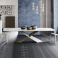 Stone Rectangle Top Dining Table Traditional Luxury Dining Table with Pedestal Base Clearhalo 'Dining Tables & Seating' 'Dining Tables' 'dining_table' 'furn' 'furn_dining_table' 'Furniture' 'furniture_dining_table' 'Kitchen & Dining Furniture' 1200x1200_b33780a6-52a4-40a1-b76c-513e1141bdee