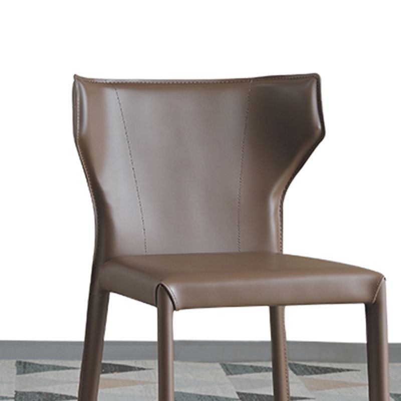 Modern Wingback Dining Chairs Faux Leather Armless Side Chair Clearhalo 'Dining Chairs' 'Dining Tables & Seating' 'dining_chair' 'furn' 'furn_dining_chair' 'Furniture' 'Kitchen & Dining Furniture' 1200x1200_b3380bfa-5532-4c16-a83b-6849e1178d11