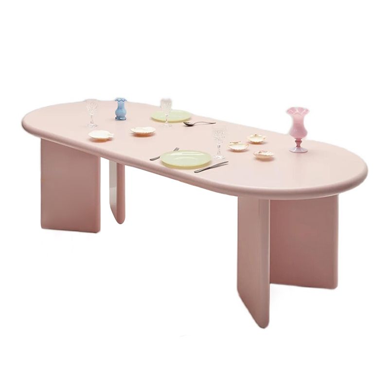 Modern Style Dining Table Oval Solid Wood Dining Table with Double Pedestal Base Clearhalo ' dining_table' 'Dining Tables & Seating' 'Dining Tables' 'furn' 'furn_dining_table' 'Furniture' 'furniture_dining_table' 'Kitchen & Dining Furniture' 'kitchen&dining_furn' 'kitchen' 'kitchen_dining_table' 1200x1200_b33947d4-ddd7-43a9-8fd0-d6984323cd11