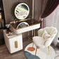 Glam Glass Bedroom Vanity Desk 4 Drawer Vanity Dressing Table Clearhalo 'Bedroom Furniture' 'furn' 'furn_makeup_vanities' 'Furniture' 'Makeup Vanities' 'makeup_vanities' 1200x1200_b3397827-ffaa-49ab-a6a2-558dc7e7374a