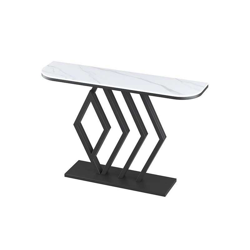 Stone Half Moon Console Table 31.5 "Mesa de acento de 1 estante de altura para Hall