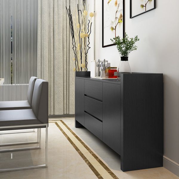 Server da pranzo in legno Scheda laterale in stile moderno con cassetti e armadi