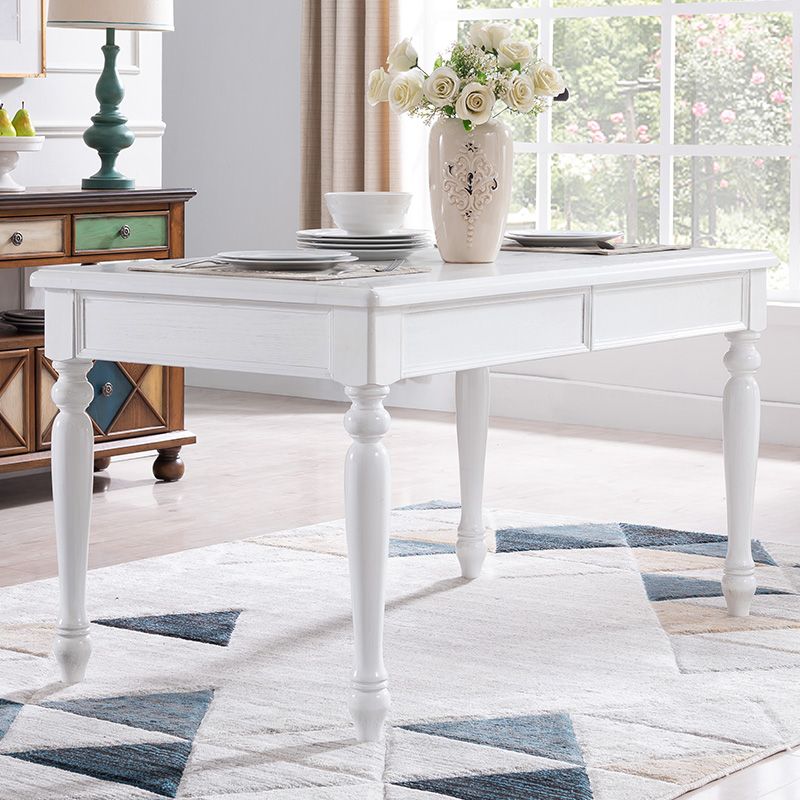 Rectangle Mid-Century Dining Site Table Rubberwood Solid Wood Dinette Table with 4-foot Clearhalo ' dining_table' 'Dining Tables & Seating' 'Dining Tables' 'furn' 'furn_dining_table' 'Furniture' 'furniture_dining_table' 'Kitchen & Dining Furniture' 'kitchen&dining_furn' 'kitchen' 'kitchen_dining_table' 1200x1200_b33b280a-efb8-4b8c-ae0f-86790fea12e2