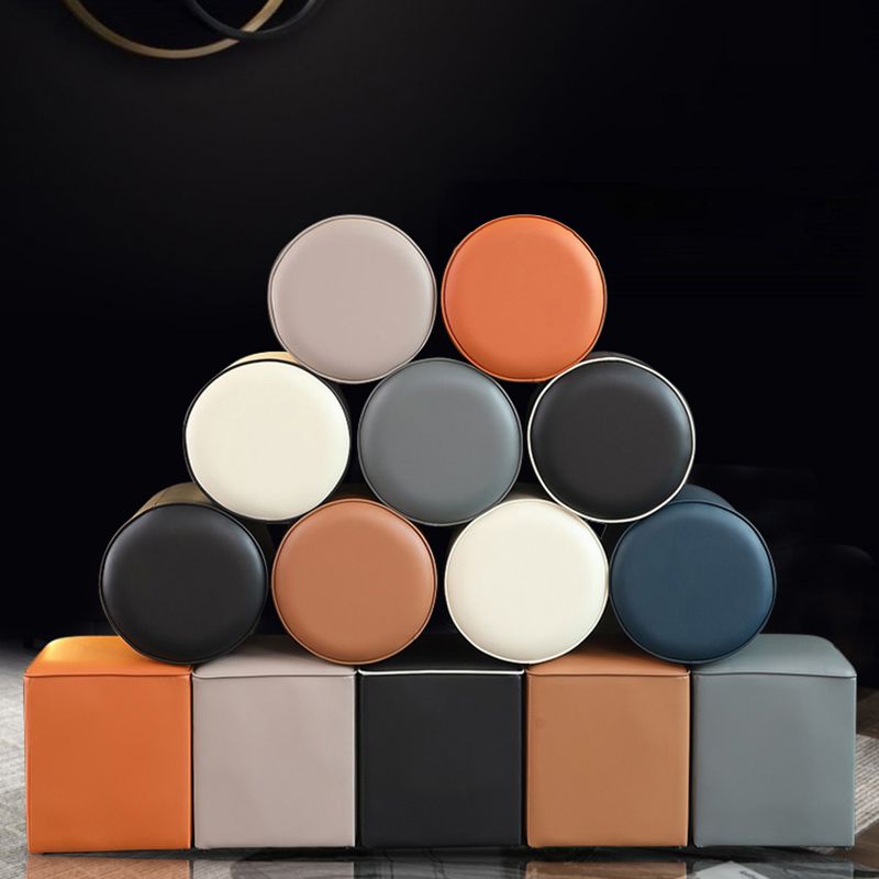 POUF OTTOMANO DE POUF OTTOMANO Color sólido de cuero sólido Otomano