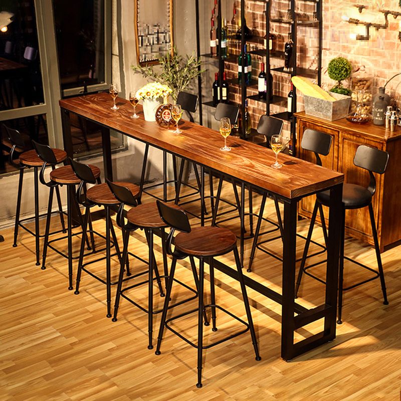 Rectangle Counter Wine Table Footrest Wood Industrial Cocktail Bar Table for Coffee Shop Clearhalo 'Bar Furniture' 'Bar Tables' 'bar_tables' 'furn' 'furn_bar_tables' 'Furniture' 'furniture_bar_tables' 'Kitchen & Dining Furniture' 1200x1200_b33bbf81-dba7-42ac-9a6b-0e99ea61f04a