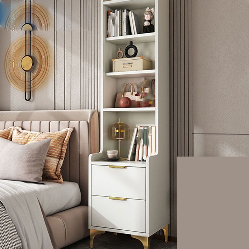 Glass Paned Modern Straight Legs Wood Accent Cabinet with Shelves