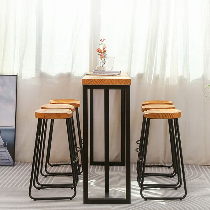 Rectangle Rectangle Table de table de barres massifs 1/4/7