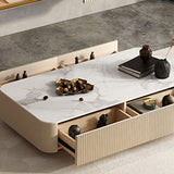 Slate Block Coffee Table No Distressing Glam Rectangle Single Coffee Table