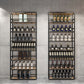 Metal Floor Bottle Wine Rack Contemporary Black Wine Holder with Shelf
