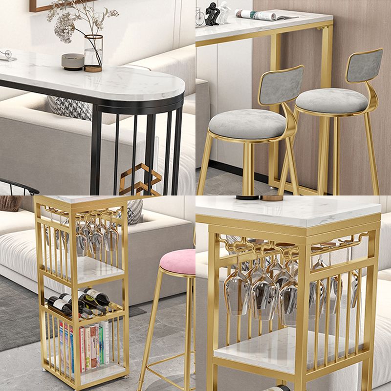 Contemporary Bar Dining Table with Shelves Bar Height Table 42-Inch Top Clearhalo 'Bar Furniture' 'Bar Tables' 'bar_tables' 'furn' 'furn_bar_tables' 'Furniture' 'furniture_bar_tables' 'Kitchen & Dining Furniture' 'kitchen&dining_furn' 'kitchen' 1200x1200_b33f6c26-a2ec-4cee-9ad4-dcf1bab6dad9