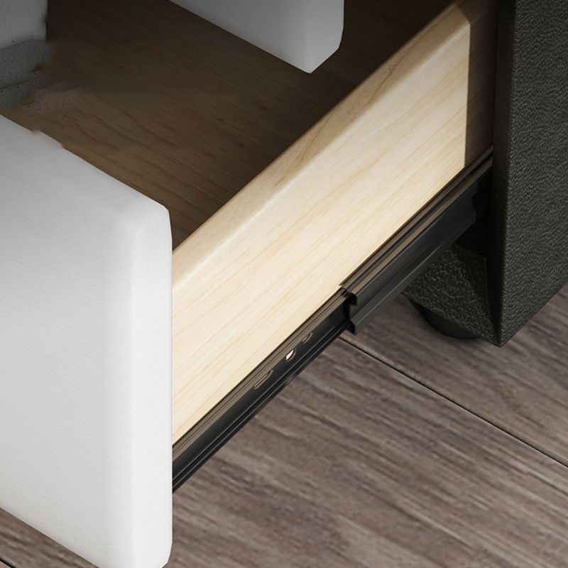 Tiroir de rangement de rangement table de nuit 16 '' Tall Faux Leather Modern Nightand