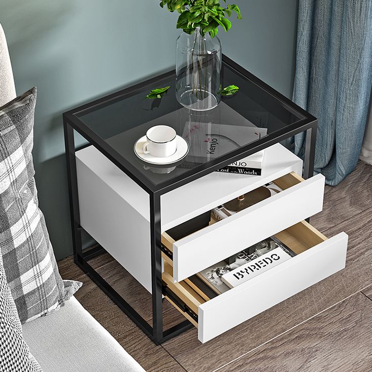 Solid Wood Bed Nightstand Contemporary Bedside Cabinet with Drawers Clearhalo 'Bedroom Furniture' 'furn' 'furn_night_stand' 'Furniture' 'night_stand' 'Nightstands' 1200x1200_b343bc25-911c-46c2-bc3b-24559cb877a3