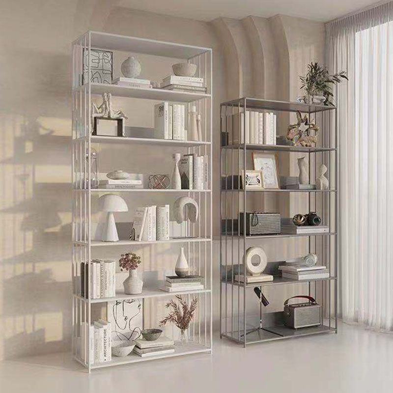 Modern Metal Bookshelf Standard Vertical Open Shelf Bookcase Clearhalo 'Bookcases' 'furn' 'furn_bookcases' 'Furniture' 'Office Furniture' 1200x1200_b344c767-b937-4802-be8e-2696498d1328