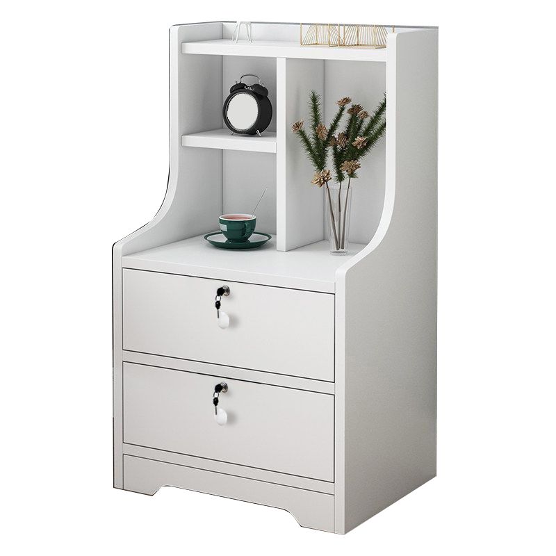 Storage de nuits moderne ouvrir l'étagère de rangement du tiroir inclus du bois d'imitation