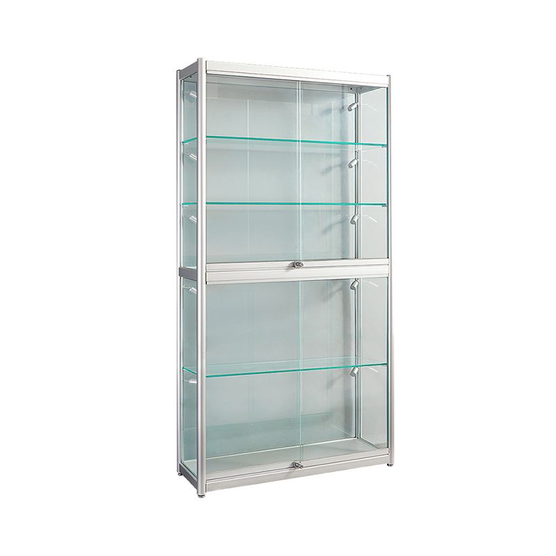 White Display Stand Modern Curio Cabinet with Glass Locking Door Clearhalo 'Display & China Cabinets' 'display_china_cabinets' 'furn' 'furn_display_china_cabinets' 'Furniture' 'Kitchen & Dining Furniture' 1200x1200_b34557cc-530c-490d-8138-396a6afc6dd1