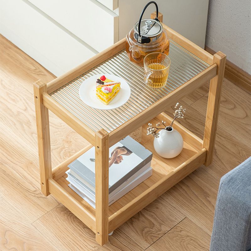 11" Wide Contemporary Corner Table Storage Clear Double Tier Accent Side Table Clearhalo 'Coffee & Accent Tables' 'End & Side Tables' 'end_side_tables' 'furn' 'furn_end_side_tables' 'Furniture' 'Living Room Furniture' 1200x1200_b3457350-1fed-41c3-9df2-fc00c4494431